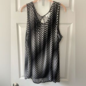 Dress Barn 3x Black and White Dot Scoop Neck Tank